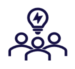 Image of three figures with a lightbulb